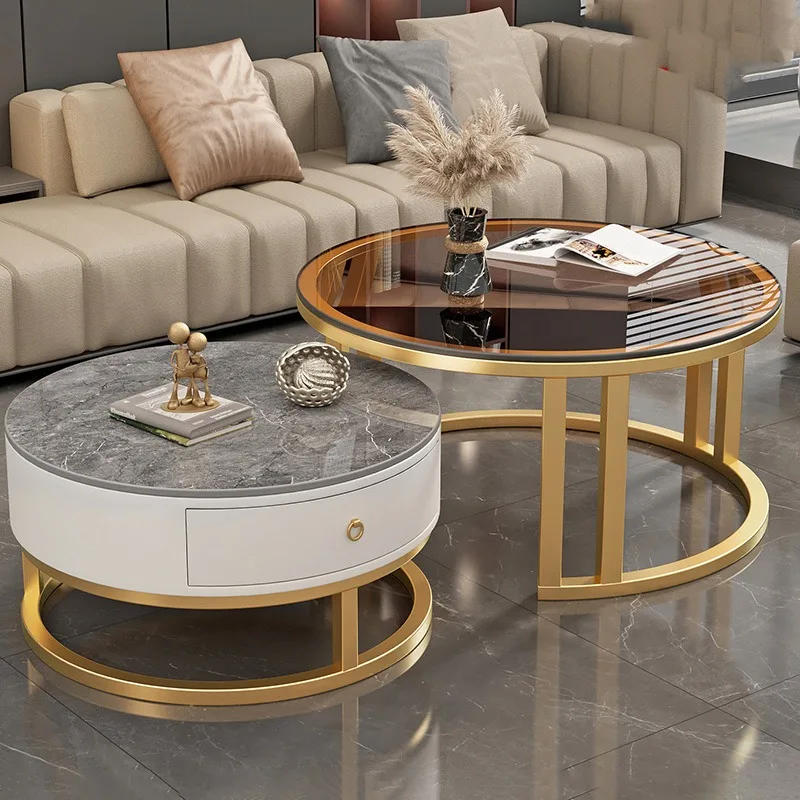 hh-Modern Nordic Coffee Table Aesthetic Elegant Design Glam Table Space Saving Vintage Folding Table Living Room Furniture ﻿*