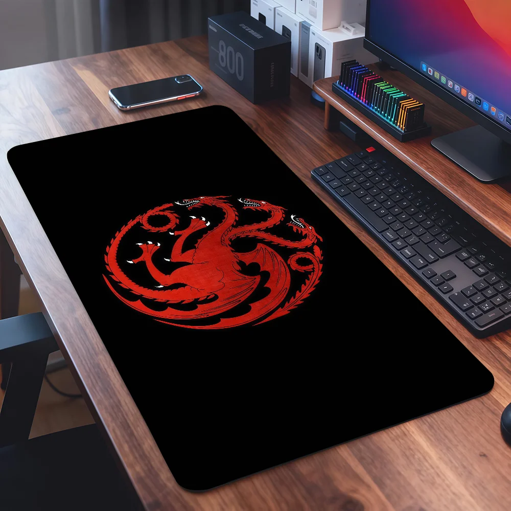 TV G-Game of T-Thrones Mauspad, quadratisch, für Büro, Gaming, Schreibtischunterlage, wasserdicht, rutschfest, Gummi, dekorativ