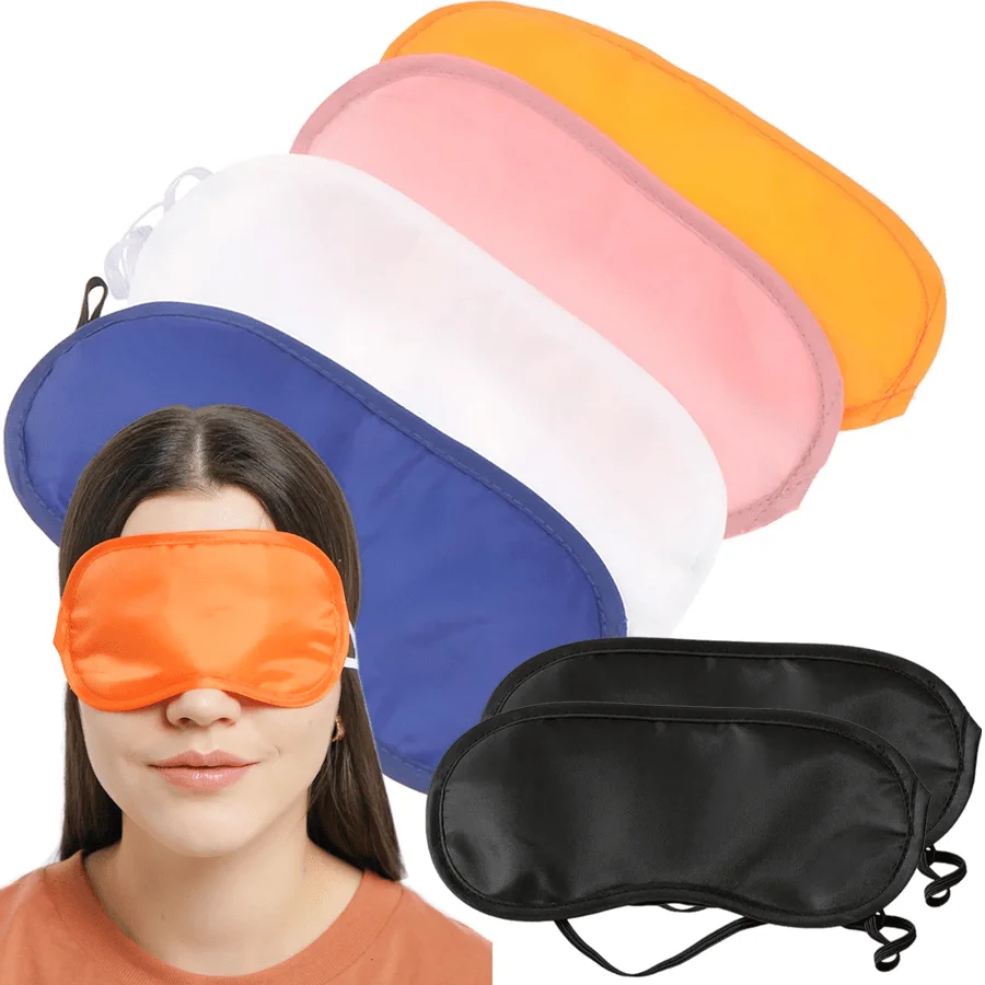 5/10pcs Soft Sleep Eye Mask Light Blocking Travel Blindfold Adjustable Strap Comfort Eye Cover for Airplane Nap Night XJM view 4