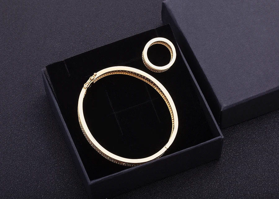 Nidin Exquisites modisches Armband und Ring, 2-teilig, klassisches Bankett, Hochzeit, Party, Schmucksets, Geburtstagsgeschenk, Accessoires-Design – Detail 3