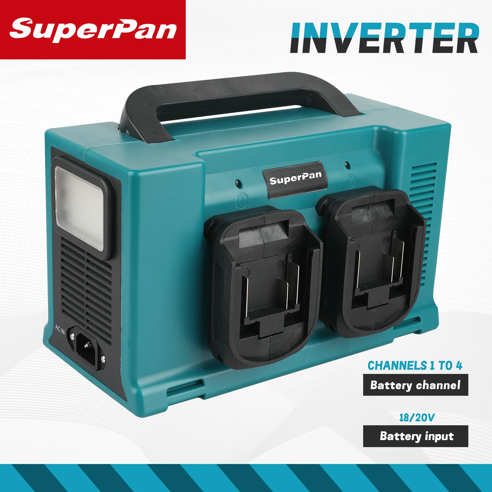 

330W power inverter with 220V output and LED spotlight: the ultimate portable power and lighting tool suitable