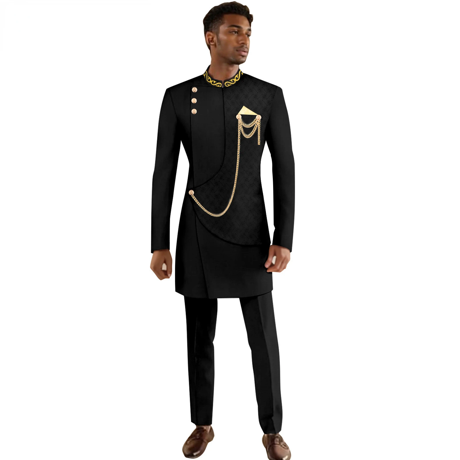 11 Colors Indian Wedding Men Suit Set Tailor-made Slim Fit Best Man Groom Dress Tuxedo Prom Dinner Gold Robe Blazer Pants 2Pcs