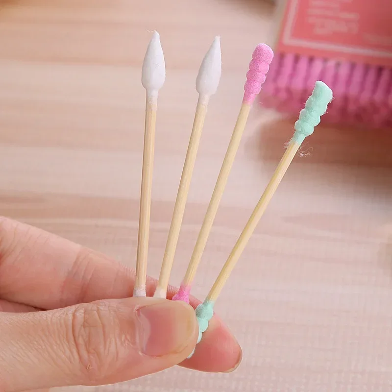 100/200pcs/Box Bamboo Baby Cotton Swab Wood Sticks Soft Cotton Buds Cleaning of Ears Tampons Cotonete Pampons Health Beauty