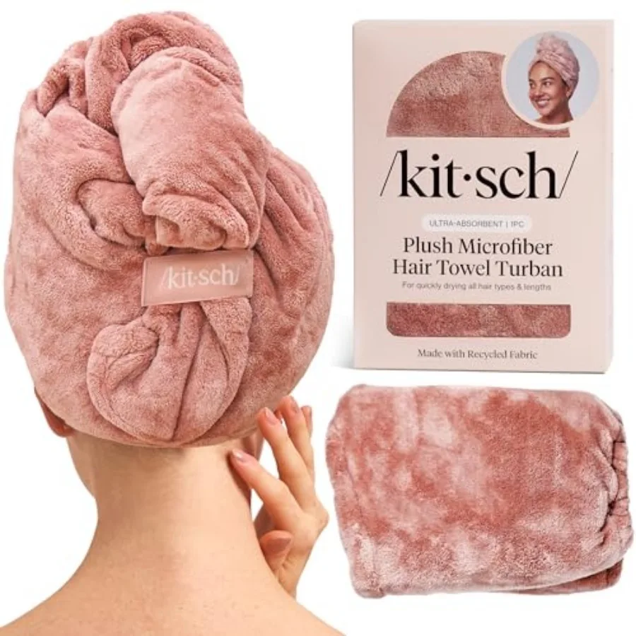 

Plush Microfiber Hair Towel Wrap for Women Ultra Absorbent Microfiber Bath Towels for Wet, Curly, Long or Short Hair Anti-Frizz