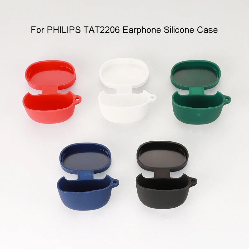 Silica Carrying Case Shockproof Compatible for Phi-lips Tat2206 Headphone Dustproof Protector Washable Charging Box Sleeve