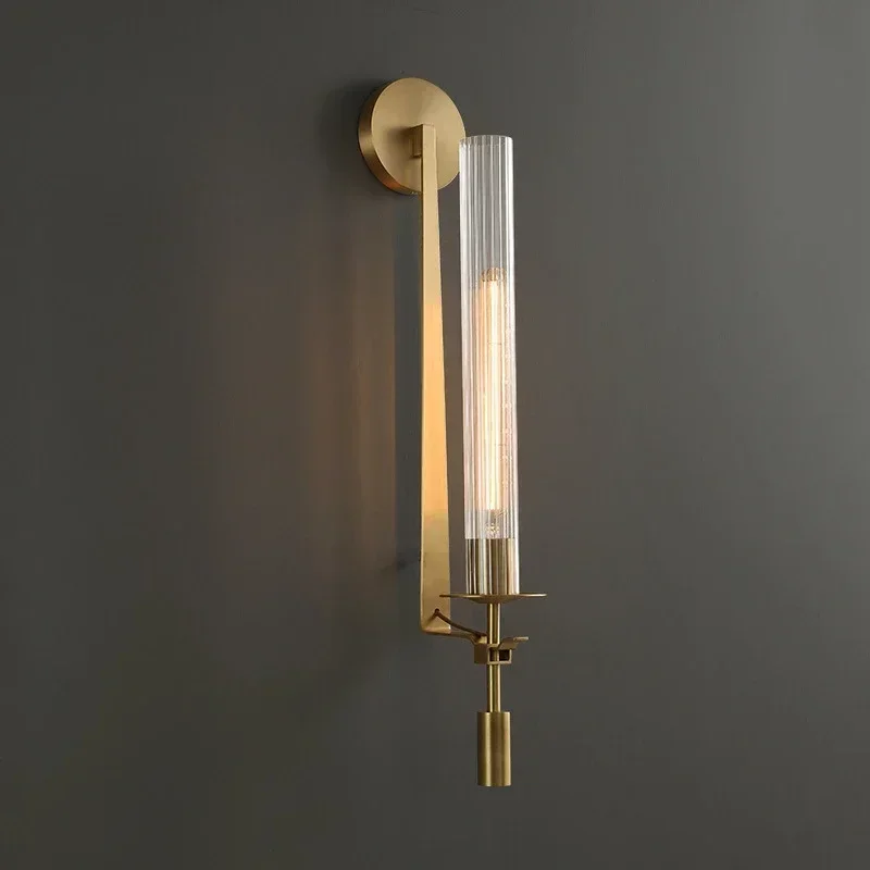 

Modern LED Wall Lamps Fixture Sconce Creative Aisle Bedroom Living Room Decoration Background Deco Brass Mounted Light