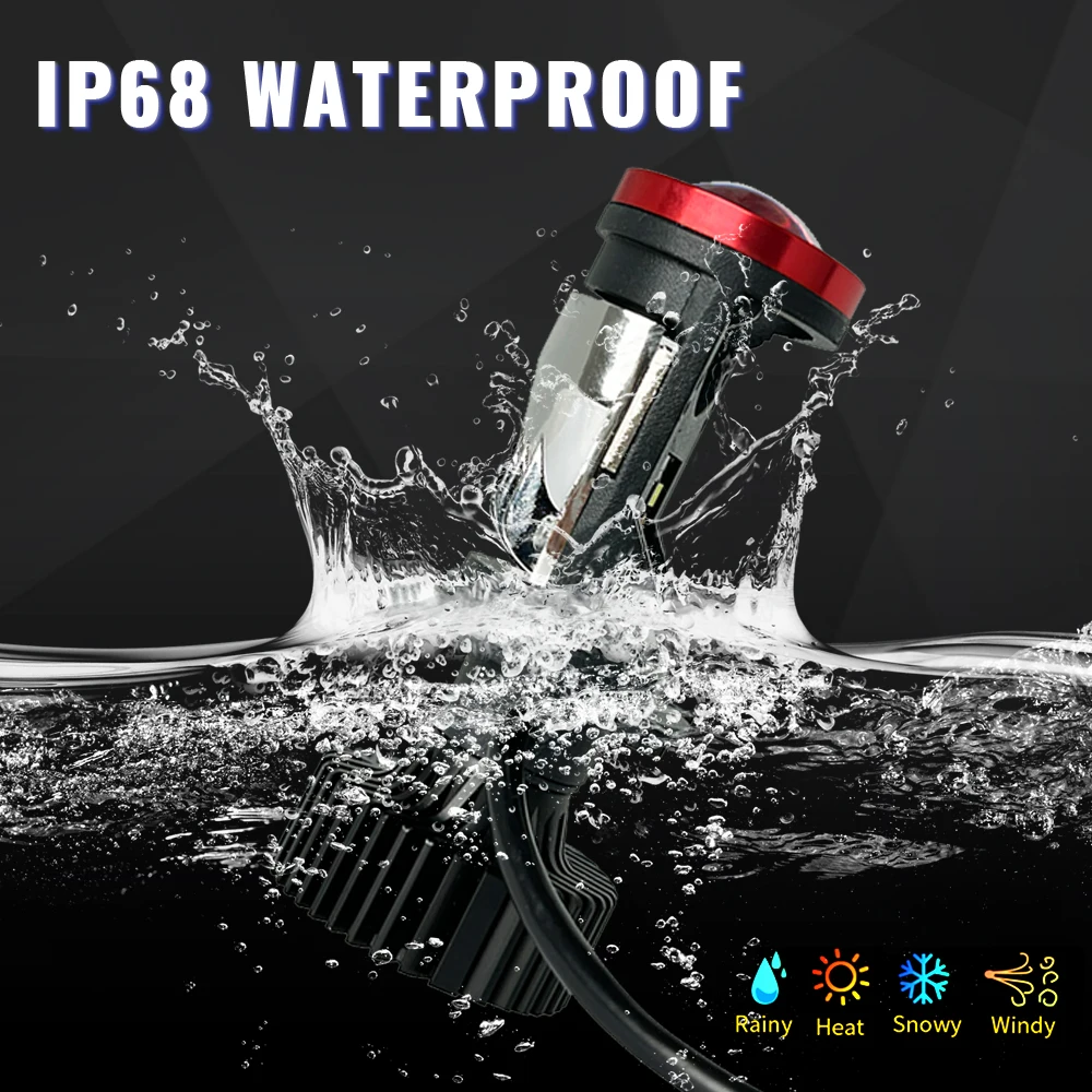 Y7 Bi مصابيح إضاءة أمامية ليد للسيارة ، عدسة بروجتر صغيرة ، H4 ، H4 ، 20000 لومن ، من من من كانبوس ، K ، H4 ، كشاف ضوئي #6