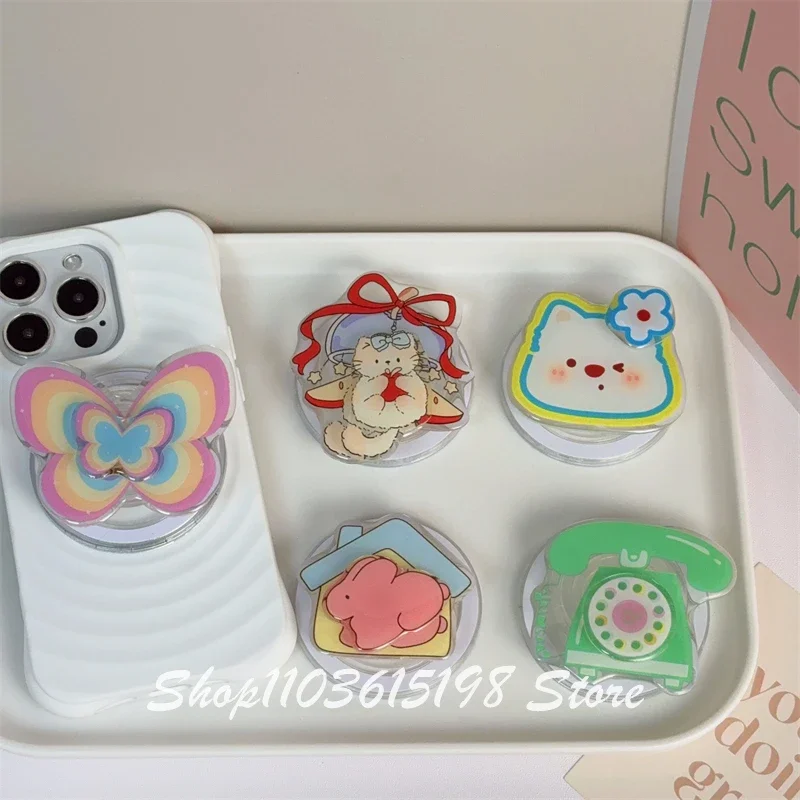 

Милый мультяшный вращающийся магнитный держатель для телефона Griptok Grip Tok, подставка для телефона, поддержка iPhone 17 16, аксессуары Magsafe Smart Tok