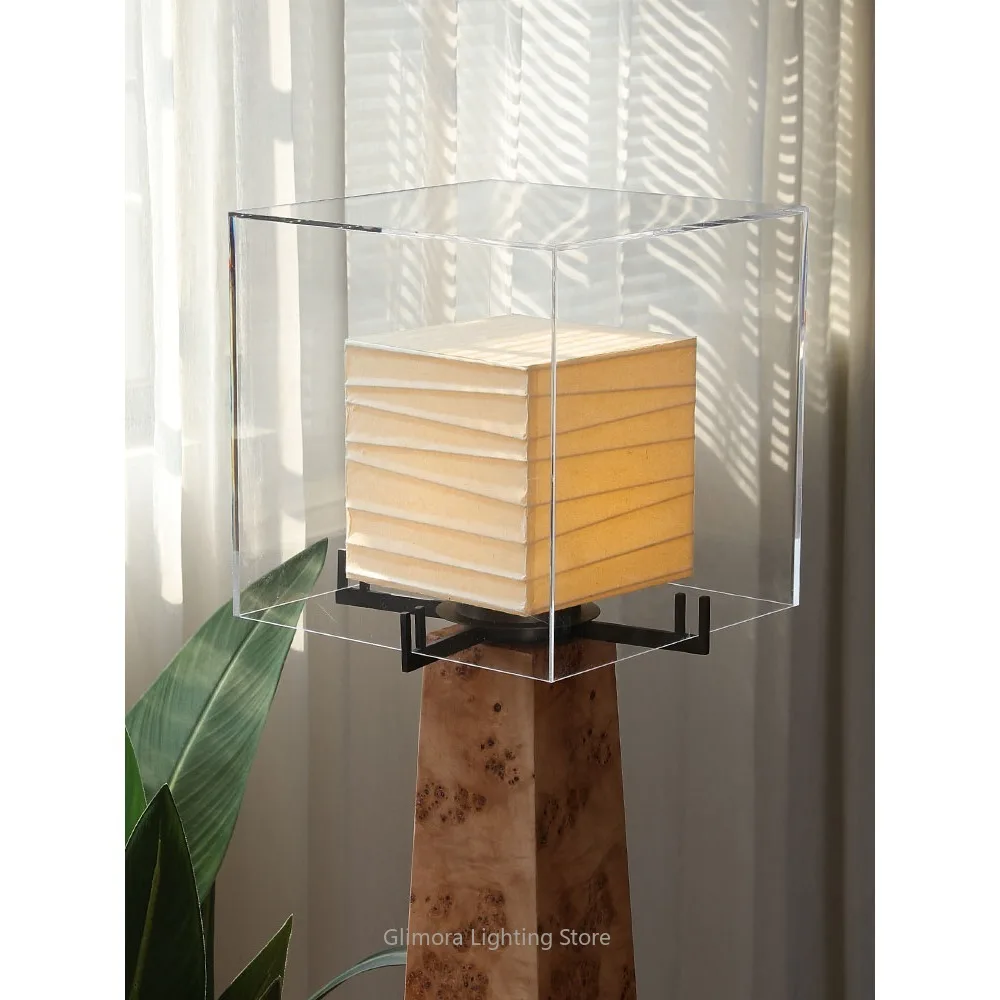 Japanese Wabi-Sabi & Tony Chi Style Vintage Burl Wood Floor Lamp for Hotel Lobby, Luxury Living Room & Art Villa Lighting