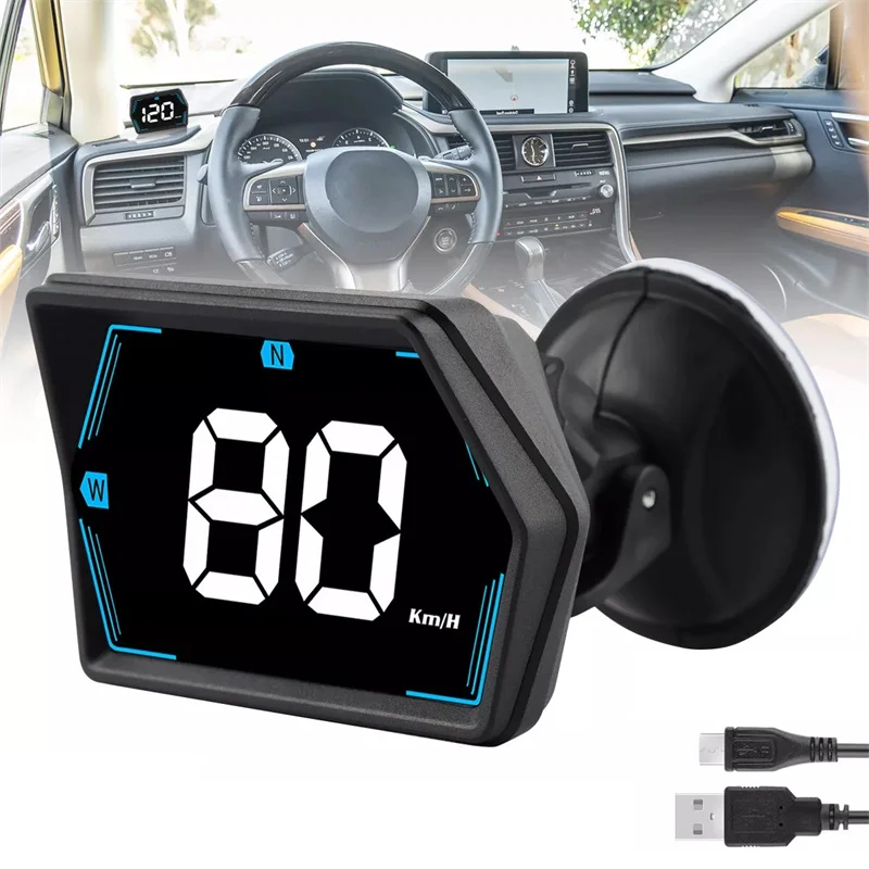 Overspeed Alarm Car Accessories G20 Digital GPS Compass Speedometer Big Font Head Up Display Car HUD Navigation Aid