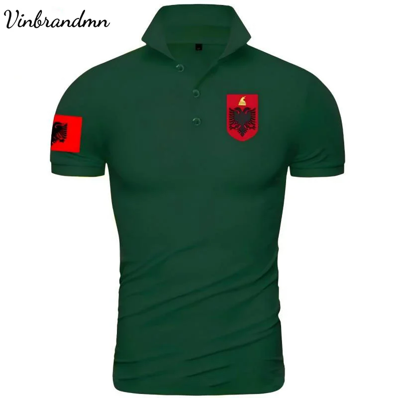 Republic of Albania ALB Albanian Polo Shirts Men Short Sleeve Brands Printed for Country 2023 Cotton Nation Team Flag Casual New