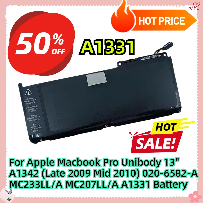 

For Apple Macbook Pro Unibody 13" A1342 (Late 2009 Mid 2010) 020-6582-A MC233LL/A MC207LL/A A1331 Battery