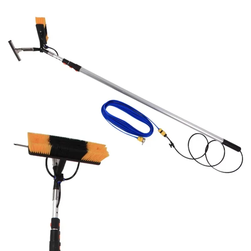 

Solar Panel Cleaning Brush Window Cleaning Kit Telescopic Aluminum Water Feed Rod Solution Cleaner