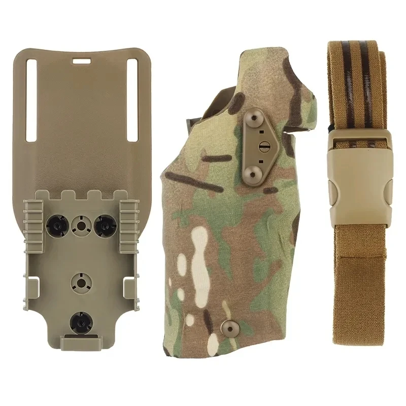 Imagem -02 - Tactical Glock Holster Gota Adaptador Liberação Rápida Conjunto Leg Belt Coldre Fit 17 19 com X300 X300u Caza Militar 6354do