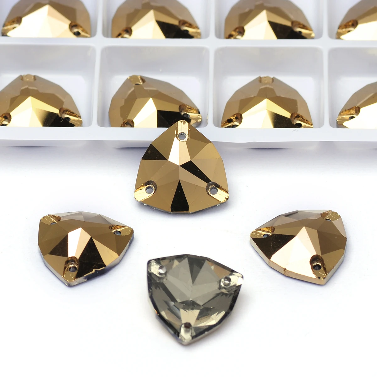 PUBRILEX Aurum All Shapes Aufnähbare Strasssteine Großhandel Neue Nähsteine mit abgeschrägten Kanten für Kleidungs- und Schmuckdekoration – Detail 3