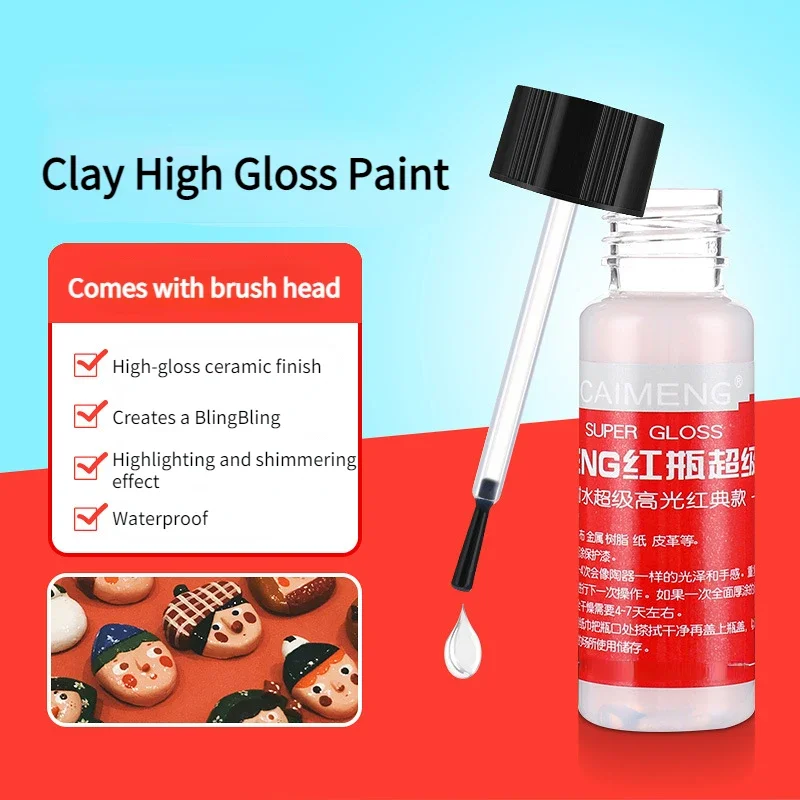 20ml Super Glossy Water-based Glossy Oil Stoneware Clay Items Protective Paint Soft Pottery Resin Matte Transparent Pigments