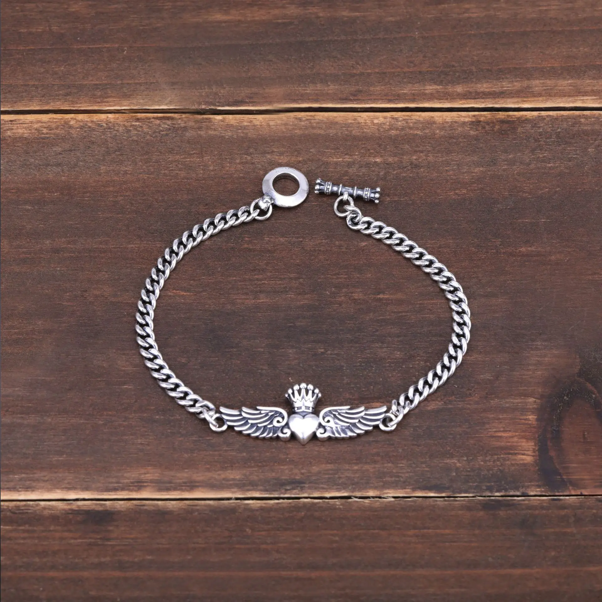 

Personality Female Sterling Silver Angel Wings Bracelet Couple Fashion Gift Jewelry Fashion Bracelet