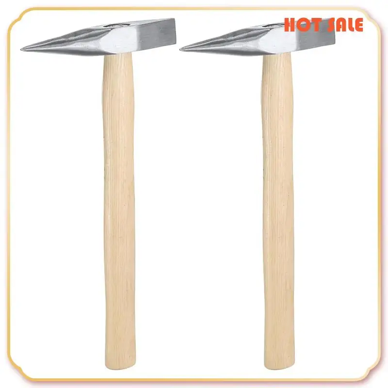 ABFA 2 Pcs 9 Oz Welding Chipping Hammer Steel Tack-Hammer Electrician's Hammer With Wooden Handle For Removing Repairing
