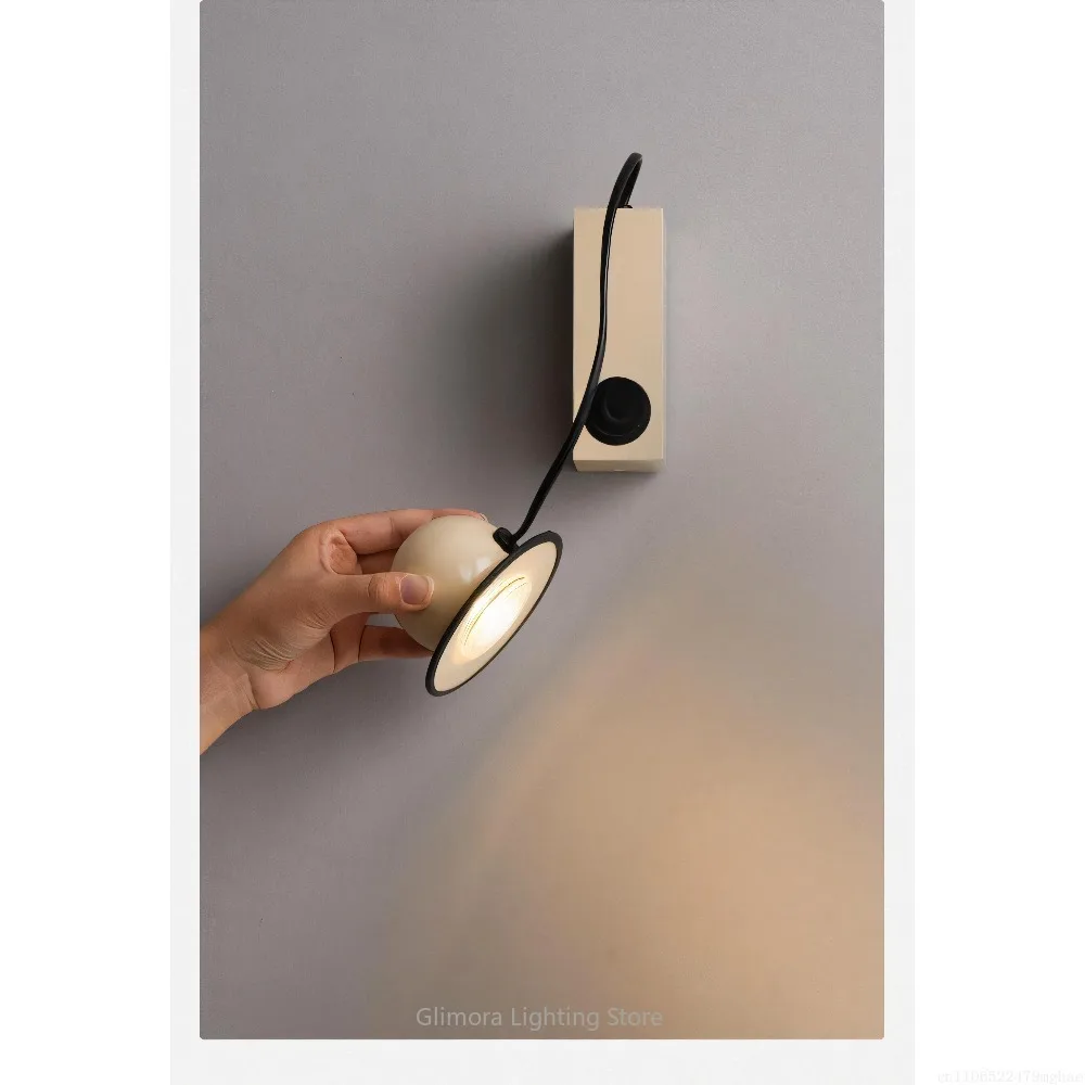 

Italian Magnetic Retro Wall Lamp, Mid-Century French Cream Style Ambient Sconce for Living Room&Bedroom Headboard Decoration