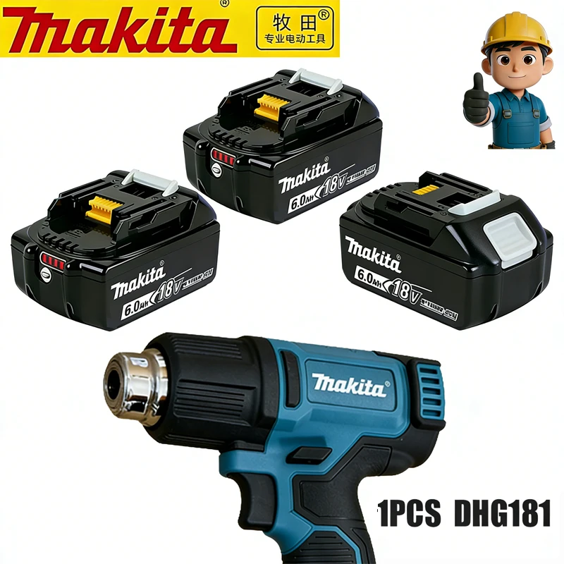 

Battery Makita 18V Hot Air Baking Gun Tools Cordless Heat Gun Air Dryer For Soldering Max 550°C Shrink Film Wireless DHG181