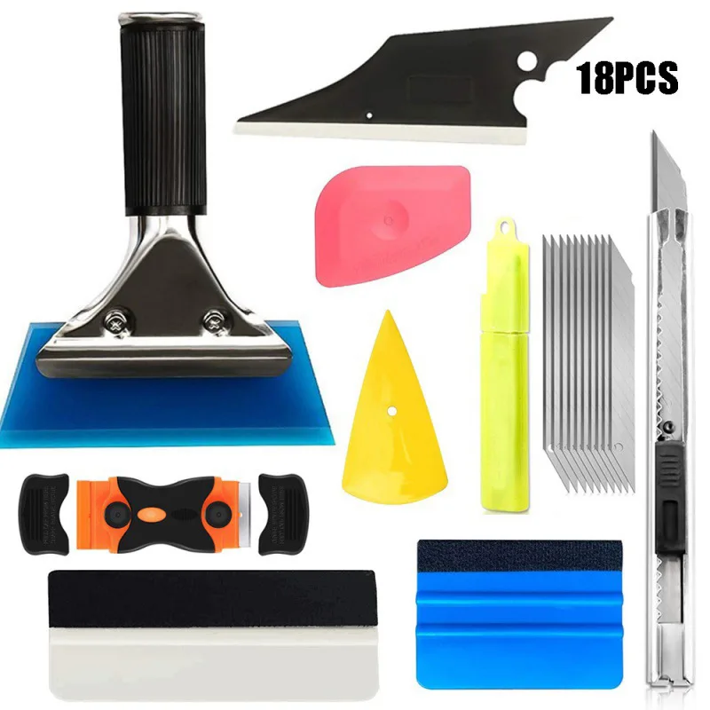 18 piece car film tool kit residue removal double sided scraper wallpaper smoothing tool