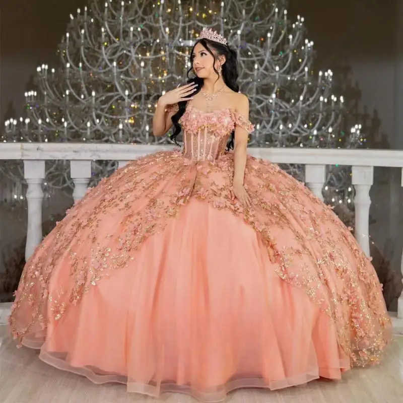 Exquisite Ball Gown Quinceanera Dresses for Women Appliques Off the Shoulder Court Train Draped Robe Quinceañera Rouge