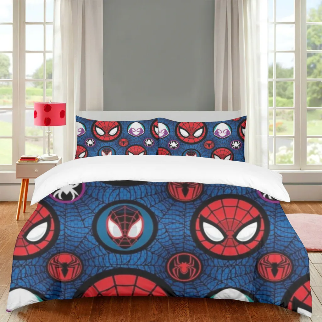 Marvel SpiderMan Double Bed Sheets Set Complete Case Double Linen Quilt Cover