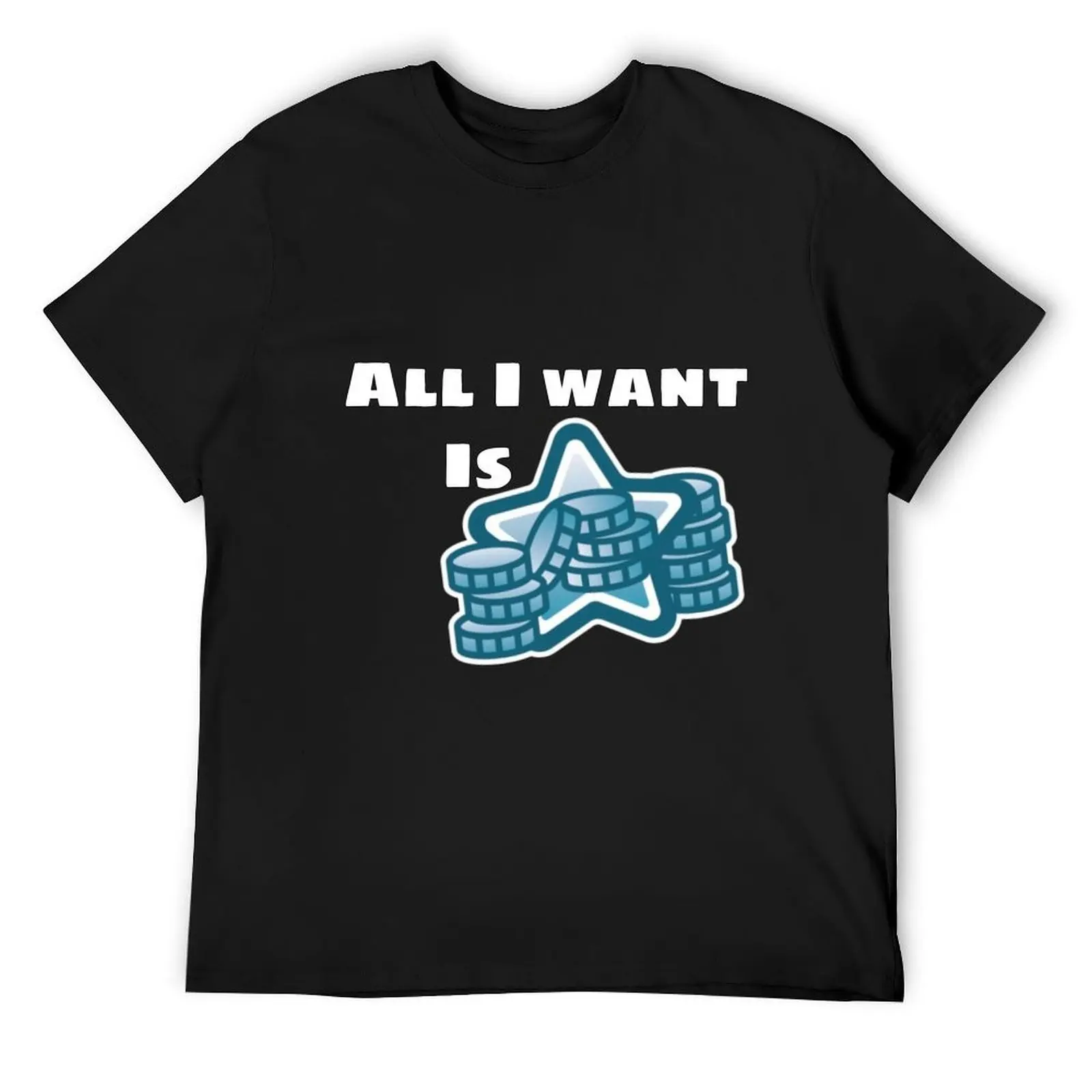 

All I Want Is Star Coins T-Shirt oversizeds kawaii clothes Man t-shirt blue archive men t shirt