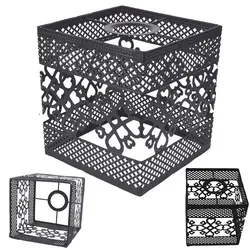 Metal Lampshade Only Square-shaped for E27 LampHolder Iron Black Openwork Design for Hanging Pendant Light Wall&Table Lamp Shade