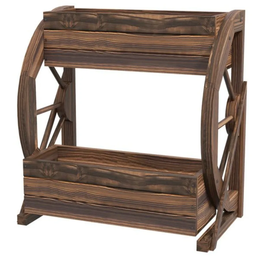 

Wooden Planter Box 2Tier Raised Garden Bed 22 x 13 x 22