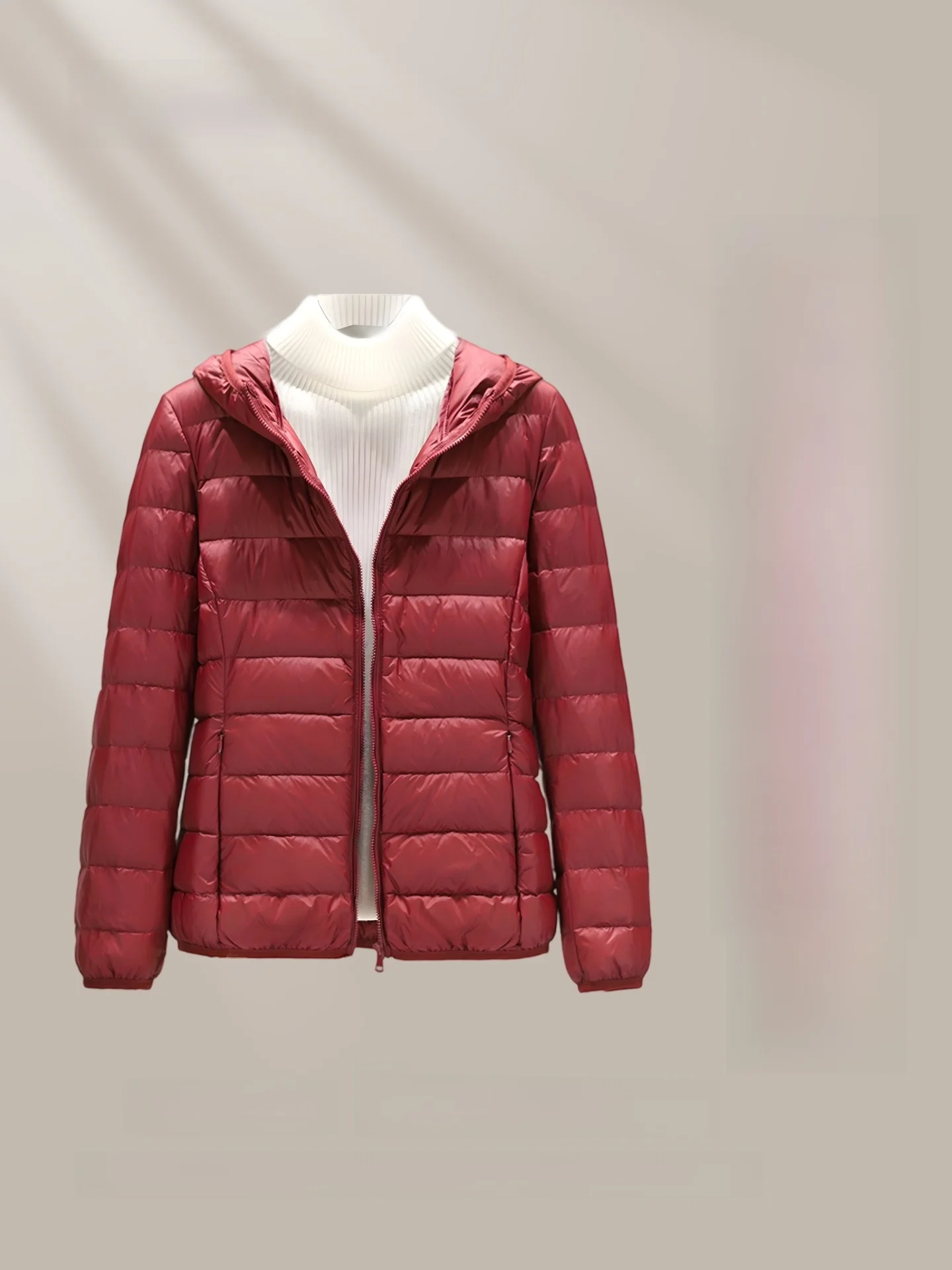 ヤルーウィメンズ軽量ショートダウンジャケット2025冬コレクション超薄型フード付きコート通勤スタイルメモリーファブリック