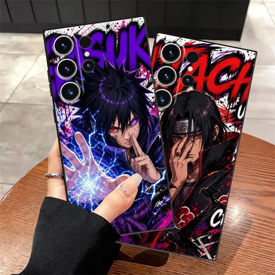 Uchihas S-Sasukes Graffiti Case for Samsung Galaxy S26 Ultra S26+ S25 Plus S25+ S20 Note 20 8 9 10 S21 FE S23 S10 S9 S24 S24+