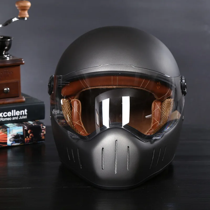 Motorcycle Retro helmet men full helmet retro electric bicycle cruise with full coverage casco moto motorcycle helmet