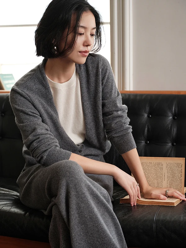 

Kang Sini 2024 Winter New Loose Women's Cashmere Sweater Pure Cashmere Long Sleeve Crew Neck Pullover Outerwear Elegant Style