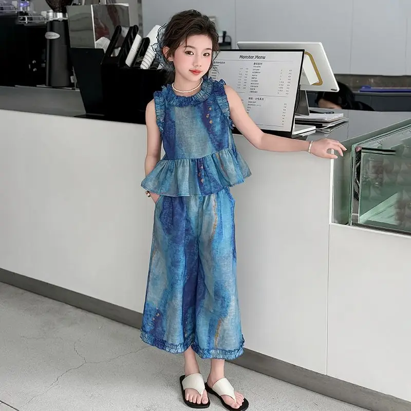 أطفال ملابس الصيف الفتيات من 13 إلى 14 سنة 8 مجموعات أطفال مجموعة الأطفال معطف فوقي من الأسفل الفتاة القمصان الابتدائية وتتسابق 10