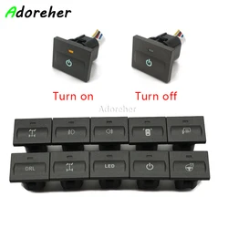 Car LED BSM Radar Sensor Light Heat Steering Wheel Power Switch Button Light for Ford Focus 2 MK2 2009 2010 2011 Accessories