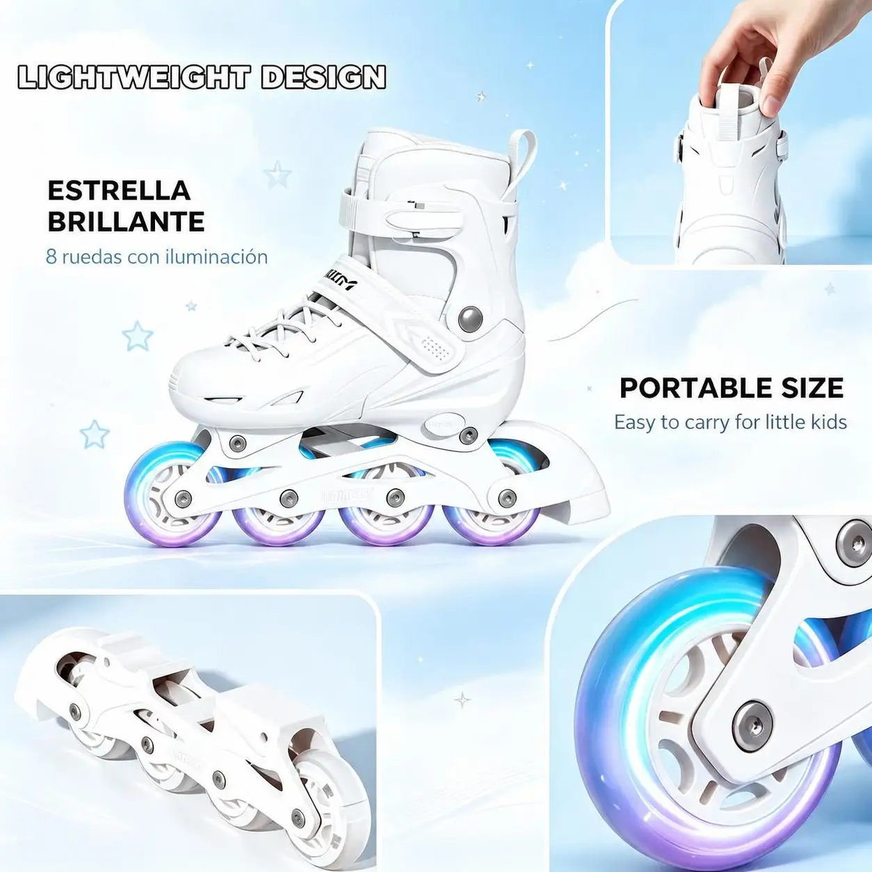 Flash Inline-Skates aus PVC, Kinder-Rollschuhe mit leuchtenden Rädern für Mädchen, verschiedene Größen und Farben, Kinder-Outdoor-Sport-Rollschuhe
