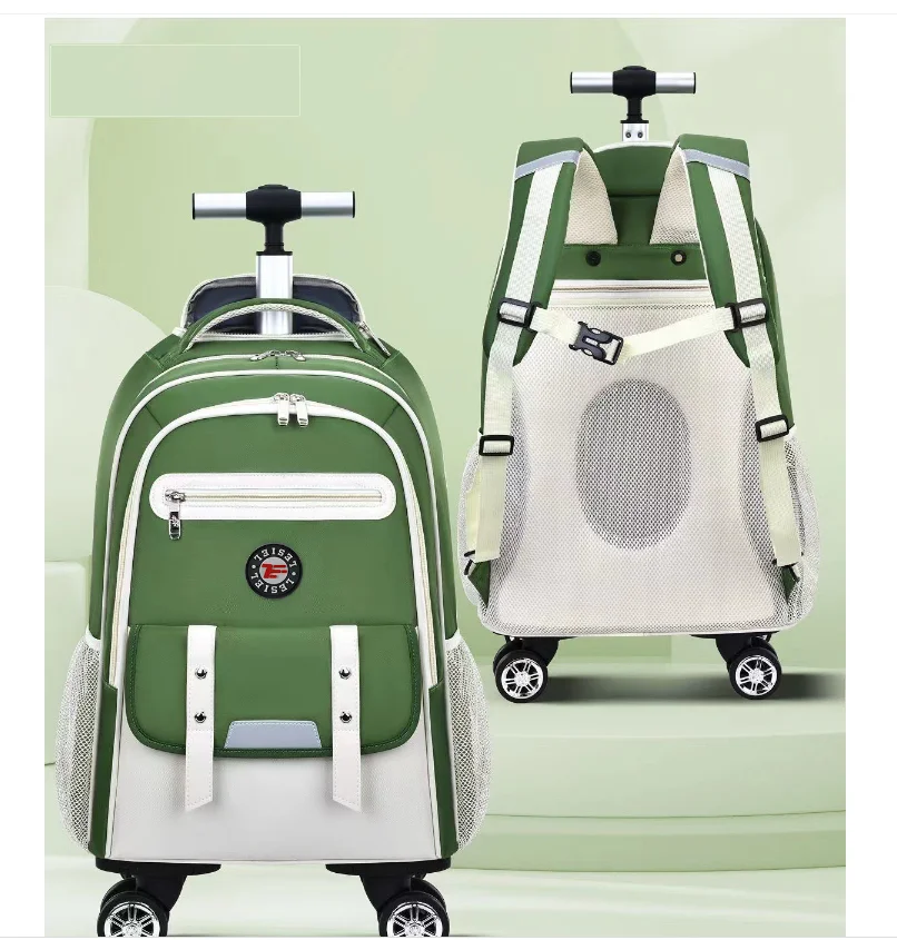 

Spinner Wheeled Luggage Suitcase Rolling Backpack Middle and High School Trolley Backpack, Children Travel Wheeled Bag For Boys