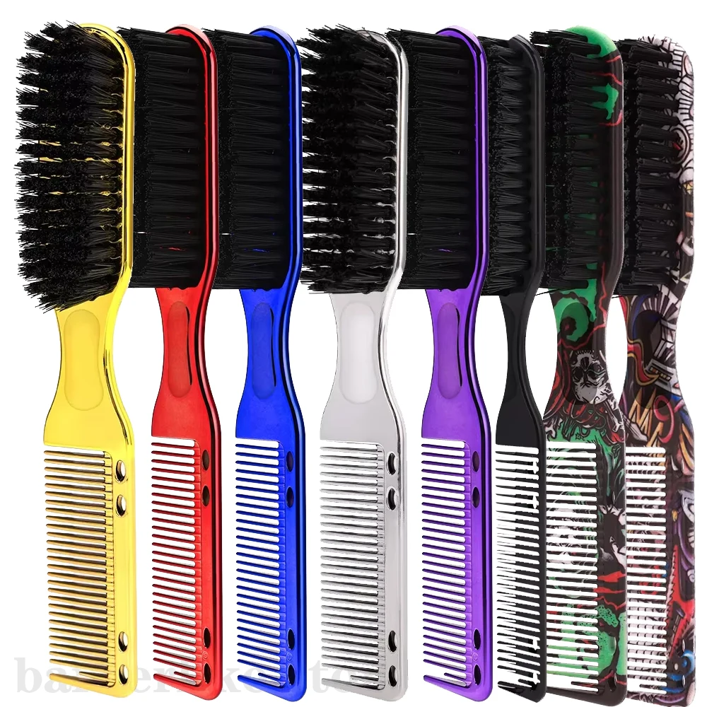 

8 color Barber Beard Comb Two-sided Men's Shaving Brush Beard Brushes Salon Hairdressing Hair Styling Tool