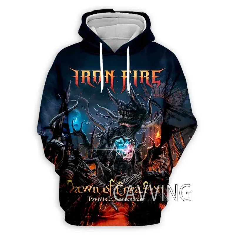 

Новая модная толстовка с 3D-принтом Iron Fire Band, мужская уличная одежда, худи с капюшоном, пуловер с длинными рукавами