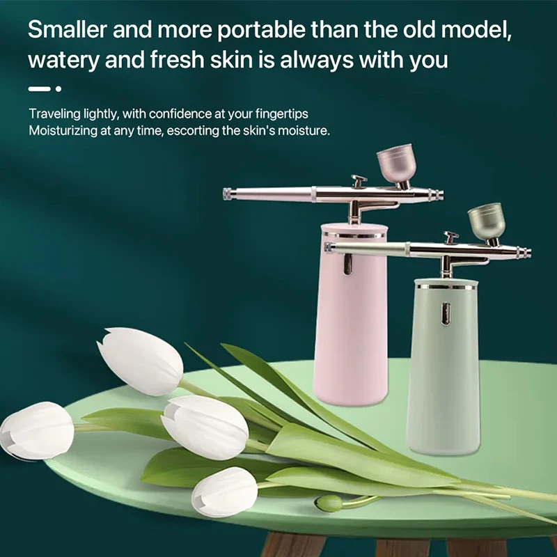 Nano Spray & Oxygen Infusion Facial Device - Hydrating & Brightening Machine for Home Spa, Portable High Pressure Skin Care Tool