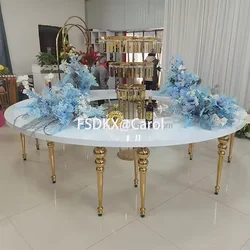 wholesale factory furniture wedding chairs and tables metal gold stainless steel hotel reception event banquet tables