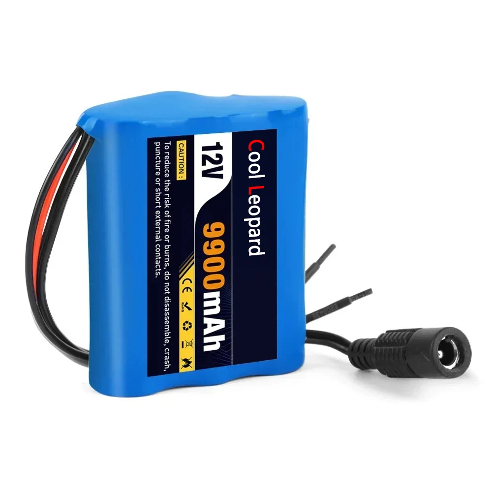 12V 9900mah portable rechargeable 18650 lithium-ion battery pack, suitable for CCTV camera monitor,Complimentary charger