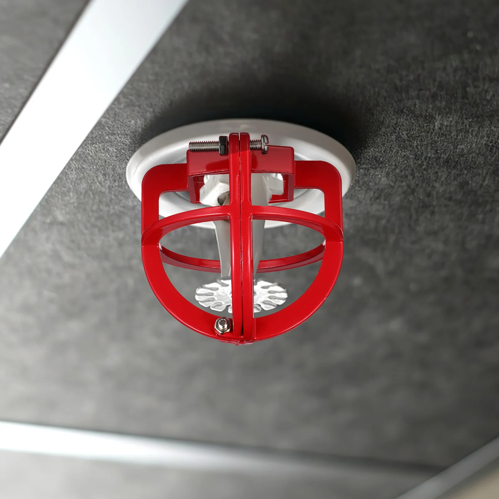 

Sprinkler Head Protective Cover Red Metal Guard Cage Ceiling Cap Easy Installation Maintenance Comprehensive