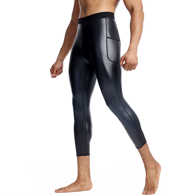 Modeladores de couro para homens, cintura alta, calcinha de controle de cintura alta, roupa íntima de compressão, shorts fitness com bolso