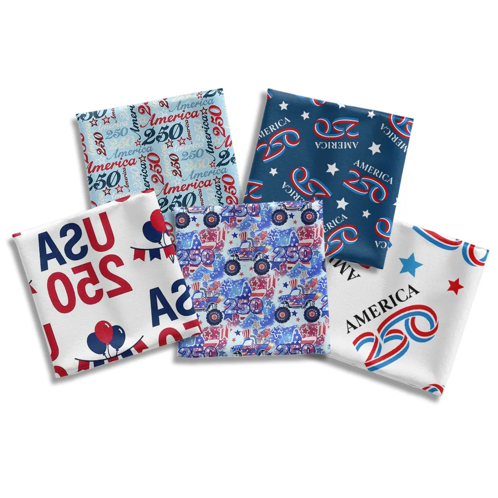 Celebrate America's 250th Birthday Twill Fabric Bullet Fabric Peach Skin Fabric Polyester Fabric Patchwork DIY Clothing Patchwor