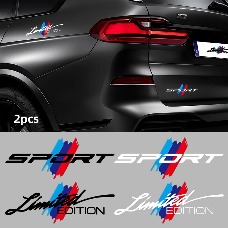 2 Stück Sport Limited Edition rot-blaue Aufkleber, wasserfeste Vinyl-Aufkleber für die Autodekoration