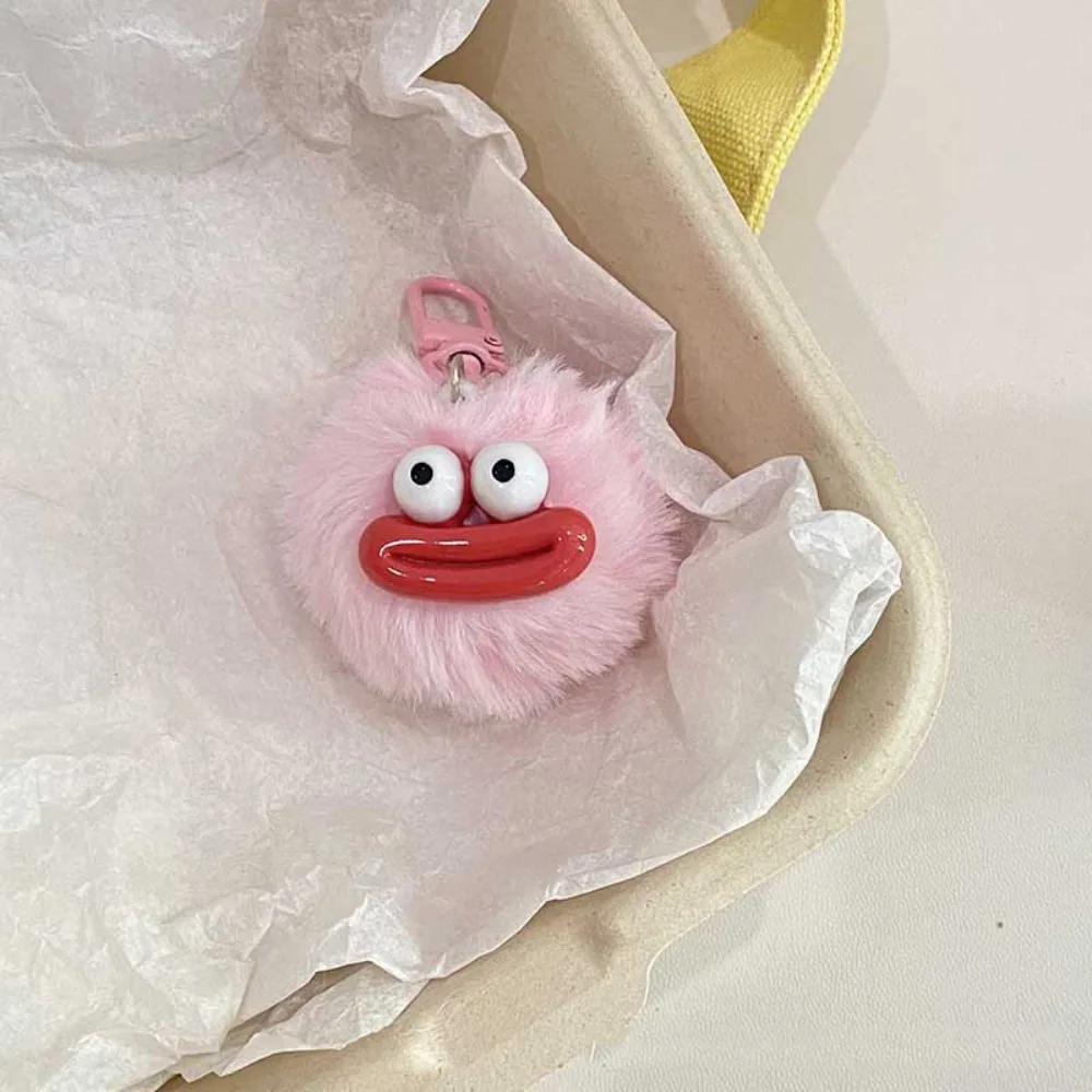 Porte-clés bouche de saucisse en peluche, clown drôle, beurre en peluche, porte-clés bouche de saucisse mignonne, pendentif grande bouche en peluche