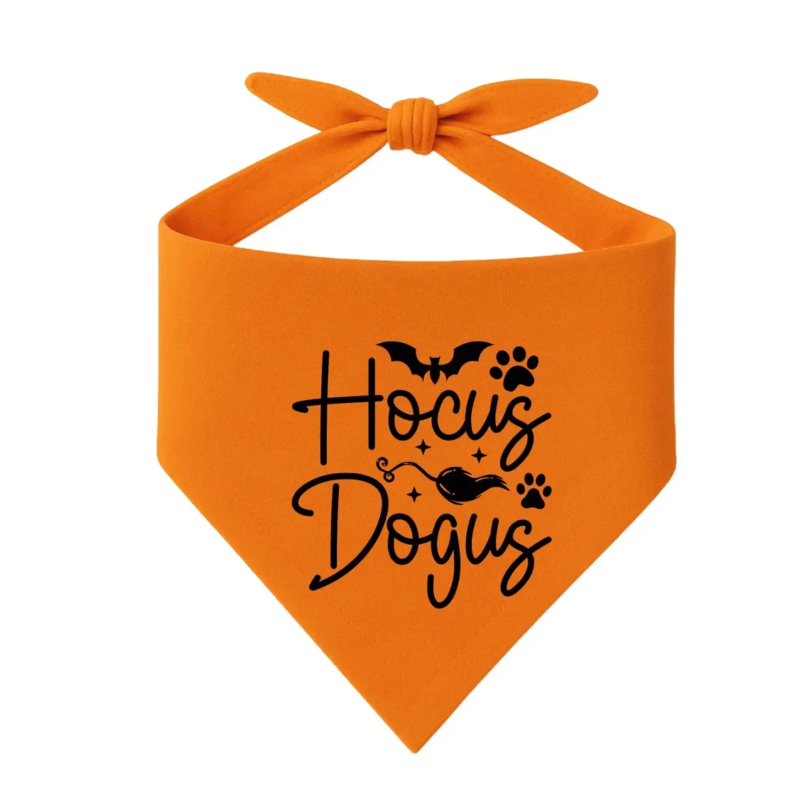 Naranja Hocus Dogus Bandana triangular truco o trato decoración de Halloween disfraz monstruo calabaza cara desfile suministros para fiestas