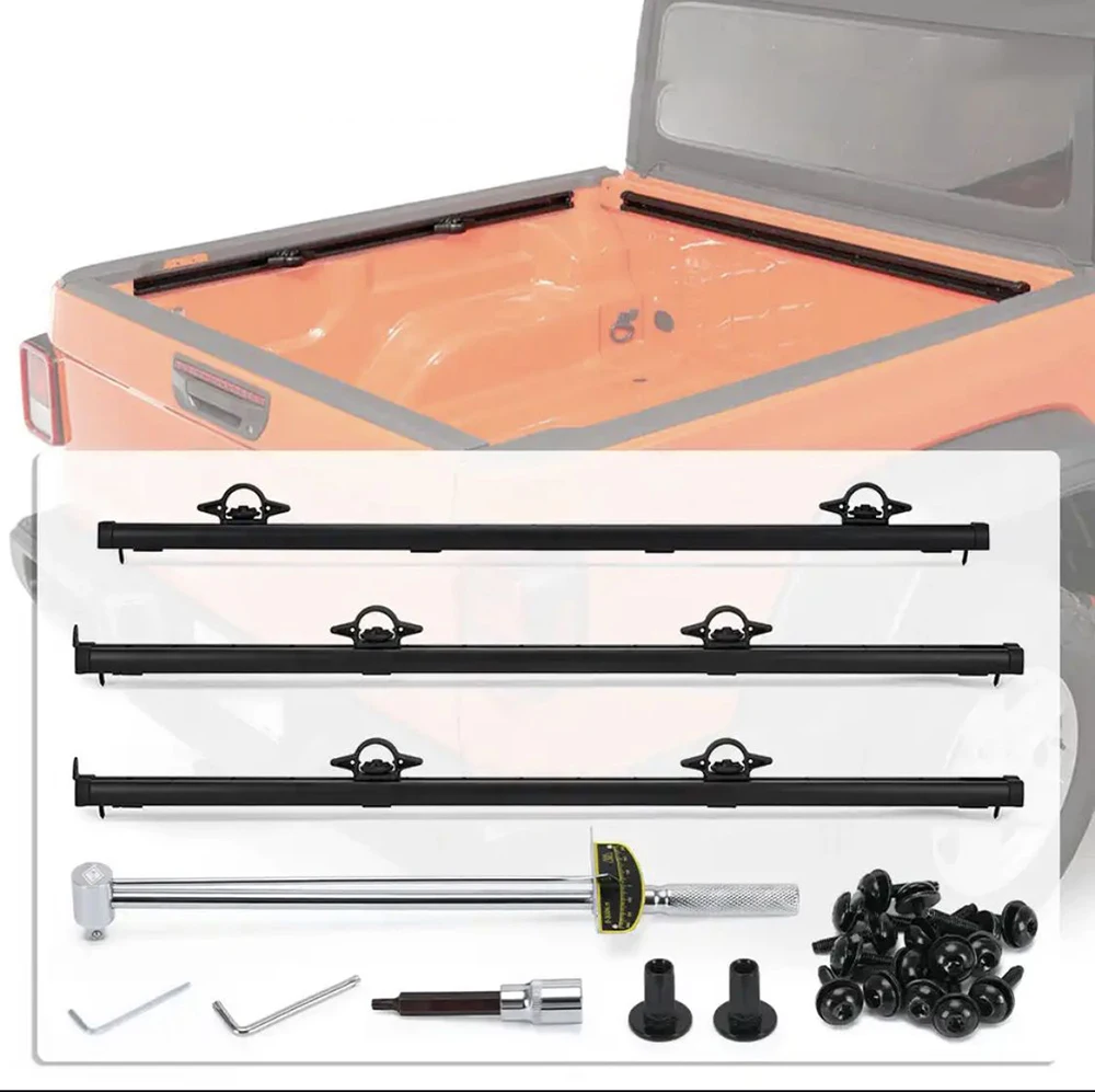 Lantsun JT1018 Rear Trunk Track Steel Trunk Guide Rail for Jeep for Wrangler Gladiator JT 2020+